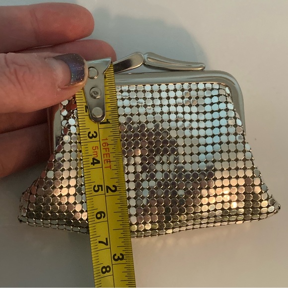 Whiting & Davis Silver Metal Coin Purse Pouch Kiss Lock - Picture 4 of 5